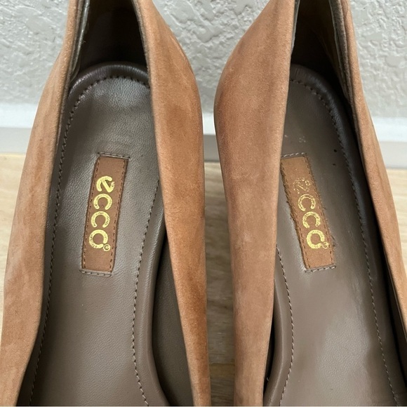 ECCO Camel Brown Almond Toe Leather Pumps 38 - Picture 5 of 6